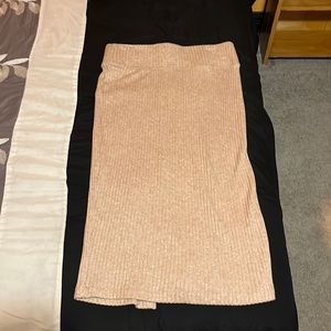 Knit midi pencil skirt